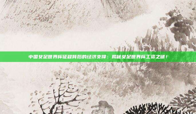 中国女足世界杯征程背后的经济支撑：揭秘女足世界杯工资之谜！