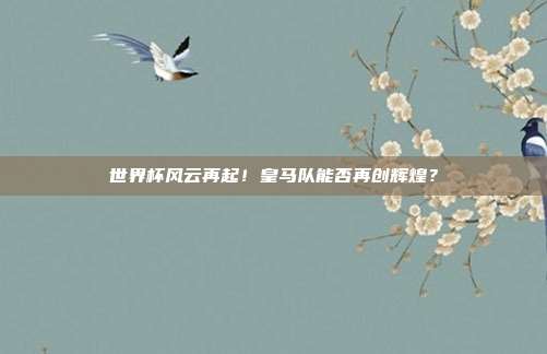世界杯风云再起！皇马队能否再创辉煌？