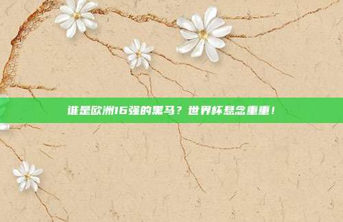 谁是欧洲16强的黑马？世界杯悬念重重！