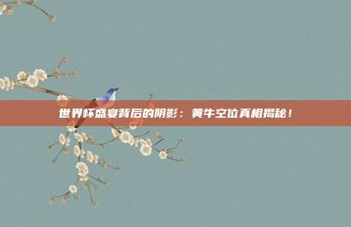 世界杯盛宴背后的阴影：黄牛空位真相揭秘！