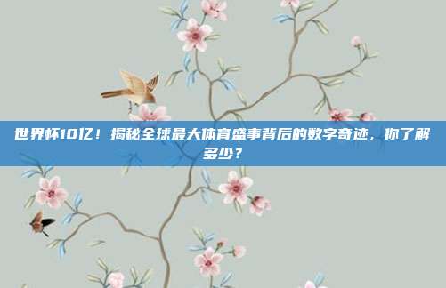 世界杯10亿！揭秘全球最大体育盛事背后的数字奇迹，你了解多少？