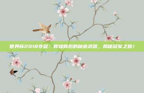 世界杯2018夺冠：辉煌背后的秘密武器，揭秘冠军之路！