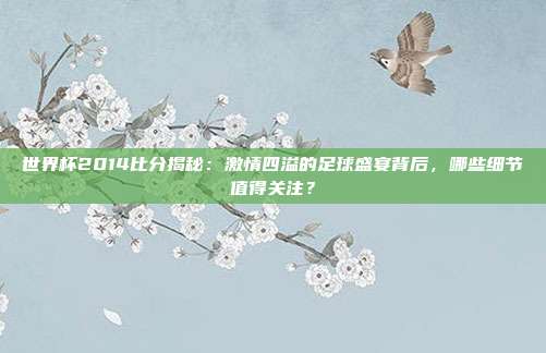 世界杯2014比分揭秘：激情四溢的足球盛宴背后，哪些细节值得关注？
