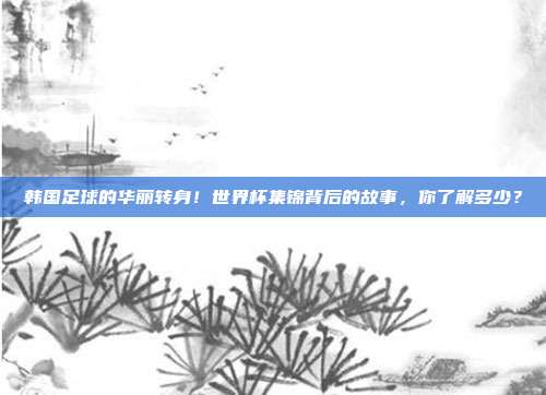 韩国足球的华丽转身！世界杯集锦背后的故事，你了解多少？