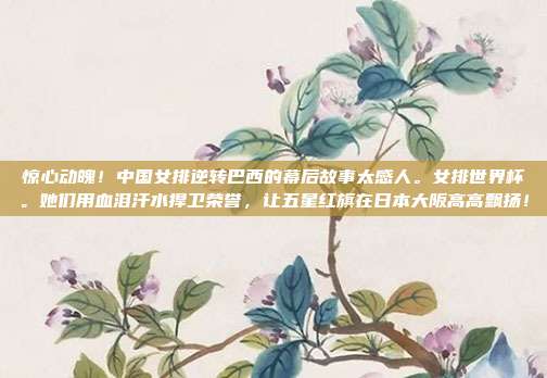 惊心动魄！中国女排逆转巴西的幕后故事太感人。女排世界杯。她们用血泪汗水捍卫荣誉，让五星红旗在日本大阪高高飘扬！