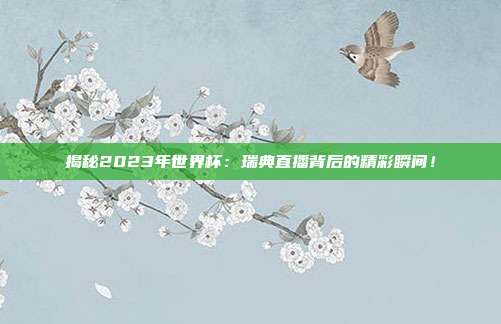 揭秘2023年世界杯：瑞典直播背后的精彩瞬间！