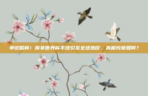 争议瞬间！南非世界杯手球引发全球热议，真相究竟如何？