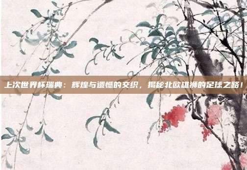 上次世界杯瑞典：辉煌与遗憾的交织，揭秘北欧雄狮的足球之路！