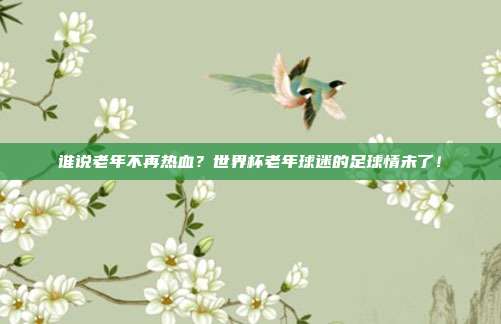 谁说老年不再热血？世界杯老年球迷的足球情未了！