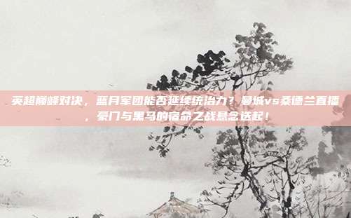 英超巅峰对决，蓝月军团能否延续统治力？曼城vs桑德兰直播，豪门与黑马的宿命之战悬念迭起！