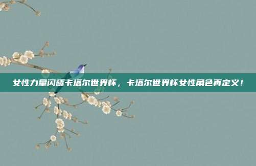 女性力量闪耀卡塔尔世界杯，卡塔尔世界杯女性角色再定义！