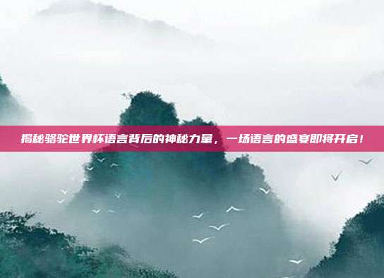 揭秘骆驼世界杯语言背后的神秘力量，一场语言的盛宴即将开启！