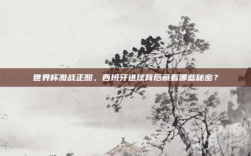 世界杯激战正酣，西班牙进球背后藏着哪些秘密？