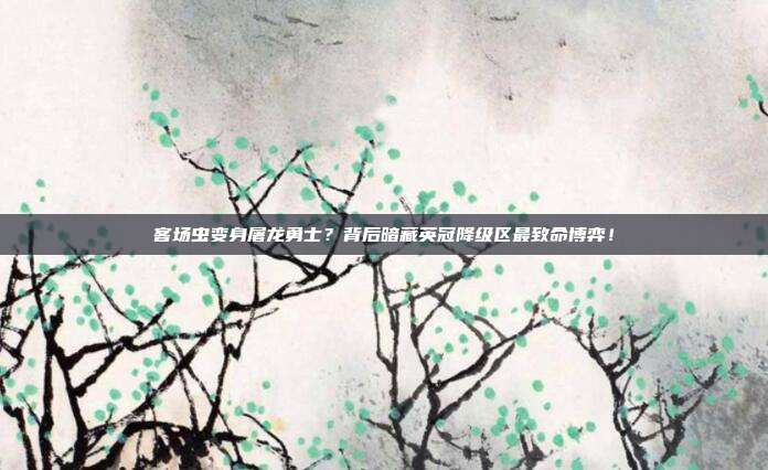 客场虫变身屠龙勇士？背后暗藏英冠降级区最致命博弈！