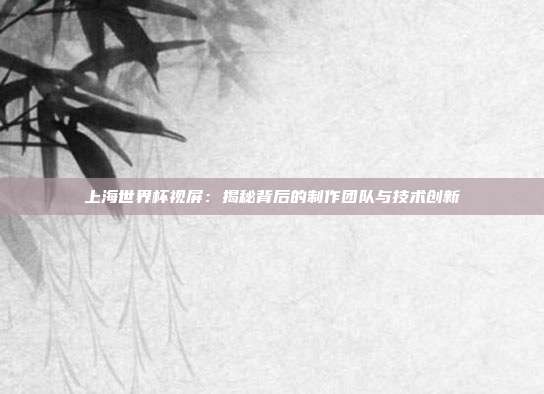 上海世界杯视屏：揭秘背后的制作团队与技术创新
