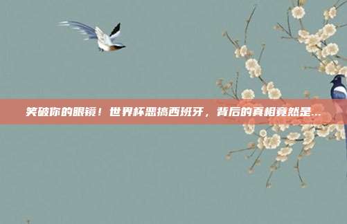 笑破你的眼镜！世界杯恶搞西班牙，背后的真相竟然是...