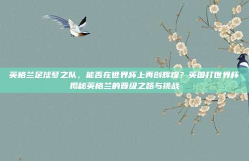 英格兰足球梦之队，能否在世界杯上再创辉煌？英国打世界杯揭秘英格兰的晋级之路与挑战