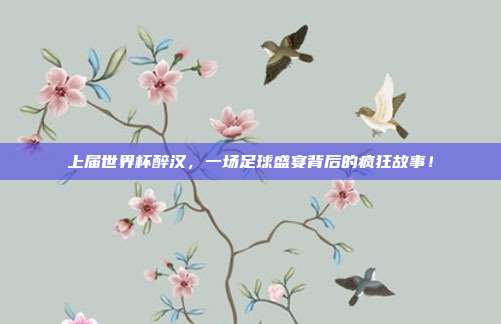 上届世界杯醉汉，一场足球盛宴背后的疯狂故事！
