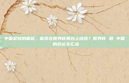 中国足球的崛起，能否在世界杯舞台上绽放？世界杯 和 中国 的命运交汇点