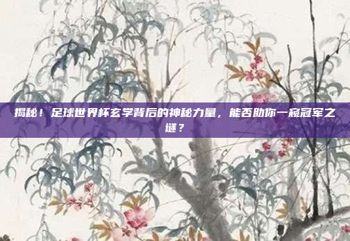 揭秘！足球世界杯玄学背后的神秘力量，能否助你一窥冠军之谜？