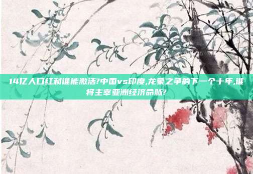 14亿人口红利谁能激活?中国vs印度,龙象之争的下一个十年,谁将主宰亚洲经济命脉?