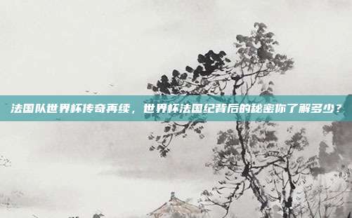 法国队世界杯传奇再续，世界杯法国纪背后的秘密你了解多少？