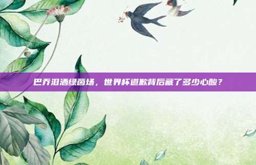 巴乔泪洒绿茵场，世界杯道歉背后藏了多少心酸？