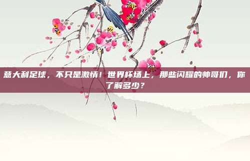 意大利足球，不只是激情！世界杯场上，那些闪耀的帅哥们，你了解多少？