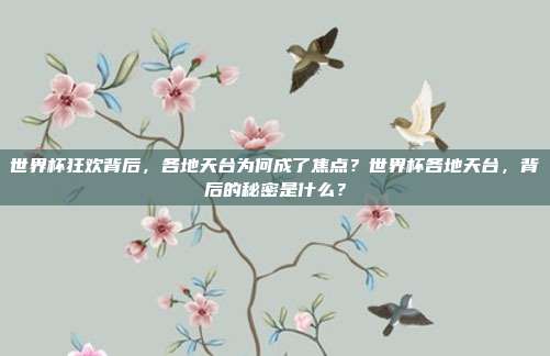 世界杯狂欢背后，各地天台为何成了焦点？世界杯各地天台，背后的秘密是什么？