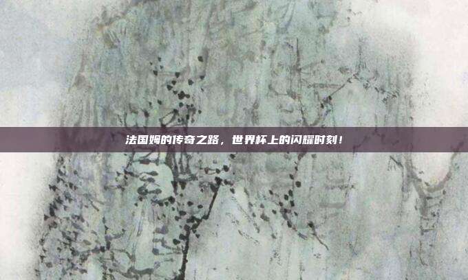 法国姆的传奇之路，世界杯上的闪耀时刻！