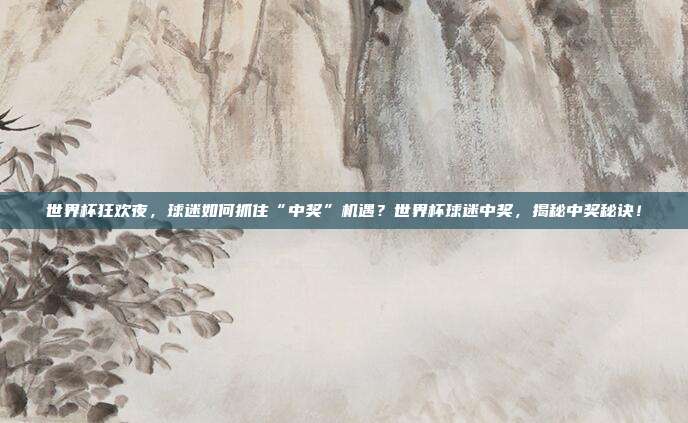 世界杯狂欢夜，球迷如何抓住“中奖”机遇？世界杯球迷中奖，揭秘中奖秘诀！