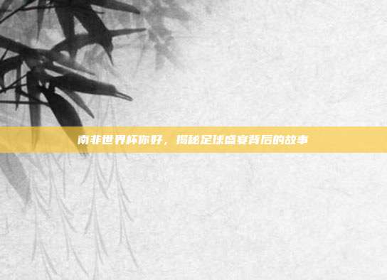 南非世界杯你好，揭秘足球盛宴背后的故事