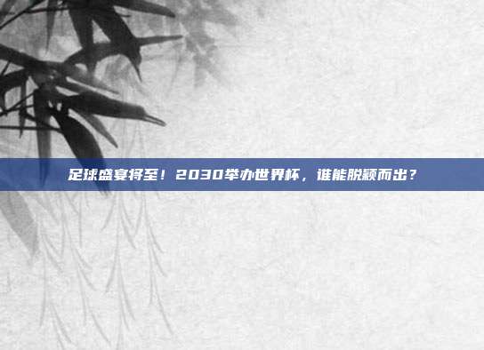 足球盛宴将至！2030举办世界杯，谁能脱颖而出？
