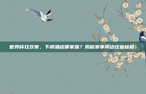 世界杯狂欢夜，下榻酒店哪家强？揭秘赛事周边住宿秘籍！