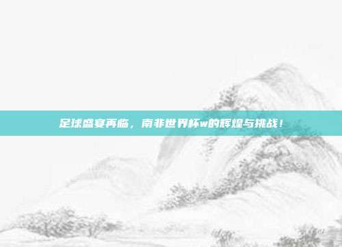 足球盛宴再临，南非世界杯w的辉煌与挑战！