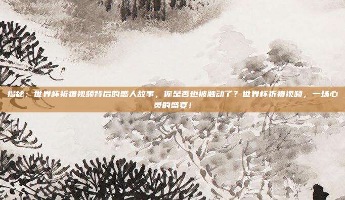 揭秘：世界杯祈祷视频背后的感人故事，你是否也被触动了？世界杯祈祷视频，一场心灵的盛宴！