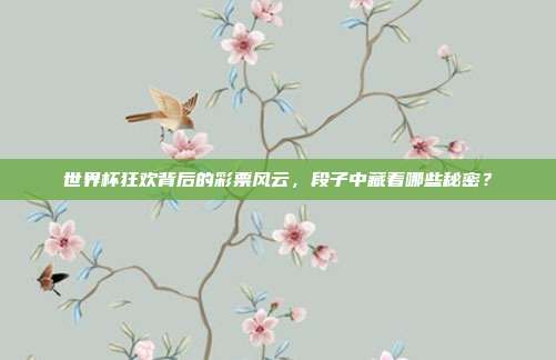 世界杯狂欢背后的彩票风云，段子中藏着哪些秘密？