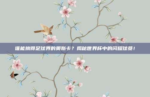谁能摘得足球界的奥斯卡？揭秘世界杯中的闪耀球员！