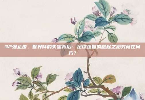 32强止步，世界杯的失望背后：足球强国的崛起之路究竟在何方？