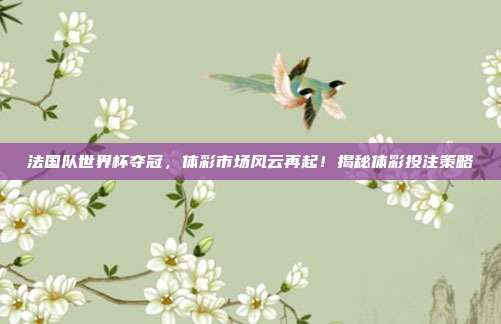 法国队世界杯夺冠，体彩市场风云再起！揭秘体彩投注策略