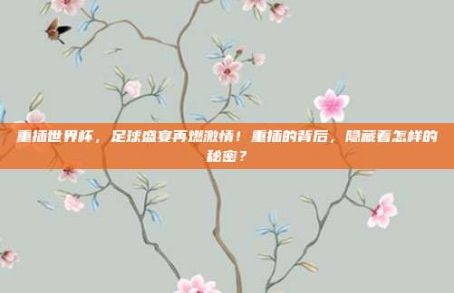 重插世界杯，足球盛宴再燃激情！重插的背后，隐藏着怎样的秘密？
