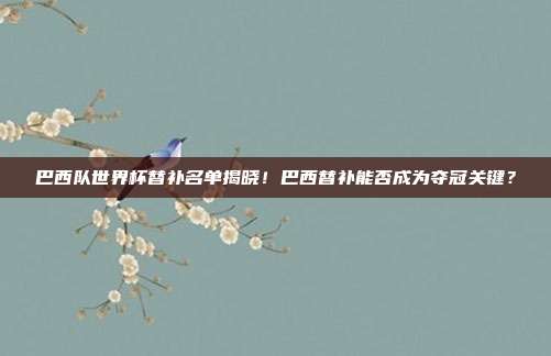 巴西队世界杯替补名单揭晓！巴西替补能否成为夺冠关键？