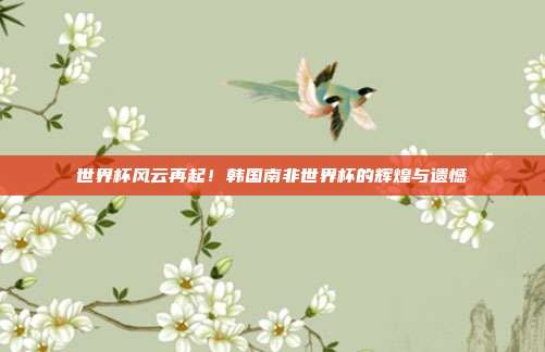 世界杯风云再起！韩国南非世界杯的辉煌与遗憾
