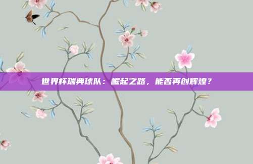 世界杯瑞典球队：崛起之路，能否再创辉煌？