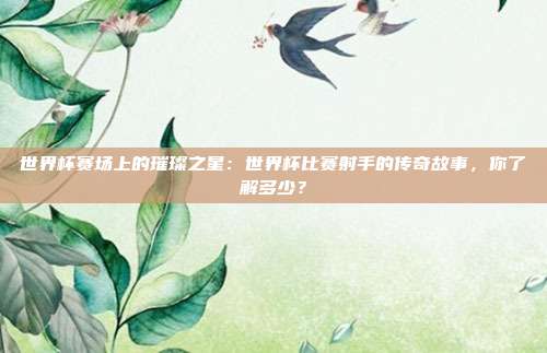 世界杯赛场上的璀璨之星：世界杯比赛射手的传奇故事，你了解多少？