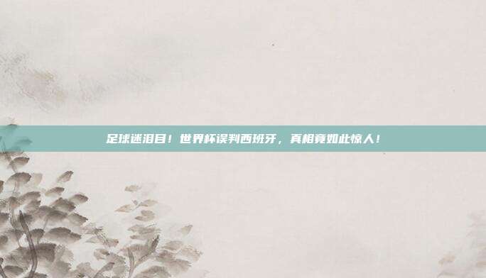 足球迷泪目！世界杯误判西班牙，真相竟如此惊人！