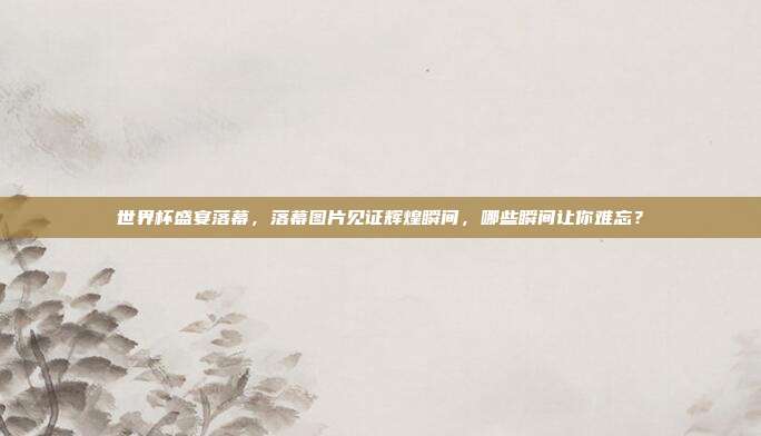 世界杯盛宴落幕，落幕图片见证辉煌瞬间，哪些瞬间让你难忘？