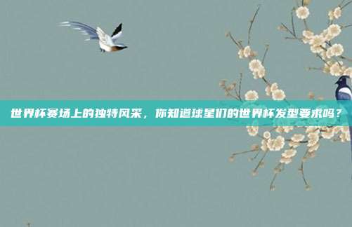 世界杯赛场上的独特风采，你知道球星们的世界杯发型要求吗？