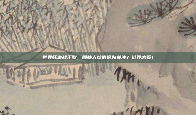 世界杯激战正酣，哪些大神值得你关注？推荐必看！