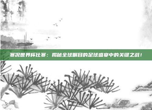 赛况世界杯比赛：揭秘全球瞩目的足球盛宴中的关键之战！